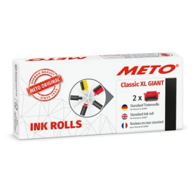 Abbildung von Meto Farbrolle für Classic XL Giant Profi Handauszeichner schwarz (für 29x28 mm Etiketten) 2 Stück,