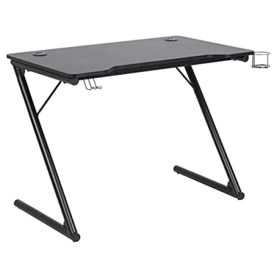 Abbildung von AC Design Furniture Ted Gaming Schreibtisch, H: 74 x B: 100 T: 60 cm, Schwarz, Metall/MDF, 1 Stk.