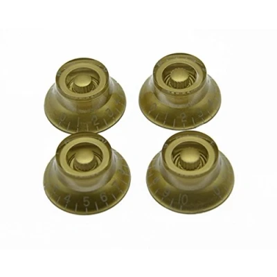 Abbildung von kaish 4 Gold W/Weiß Nr. LP Gitarre Bell Knobs Potiknöpfe Top Hat Knöpfe für Les Paul