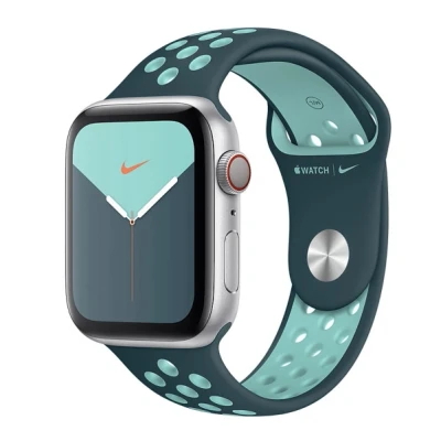 Abbildung von Apple Watch Armband Original Silikon und TPU (weich) Türkis Geeignet für Series 1 9 / SE