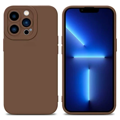 Abbildung von Cadorabo Hülle kompatibel mit Apple iPhone 13 PRO in Fluid BRAUN Schutzhülle aus flexiblem TPU Silikon