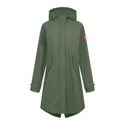 Abbildung von Derbe Traveby Friese Regenjacke / wasserabweisende Jacke, Damen, Größe: 36, Olive