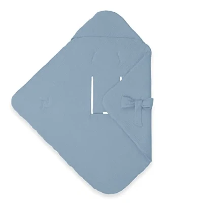 Abbildung von hauck Baby Einschlagdecke Snuggle so Cosy aus Baumwolle, Universal für Babyschale, Kindersitz, Kinderwagen, Buggy, Babywippe, Waschbar (Dusty Blue)