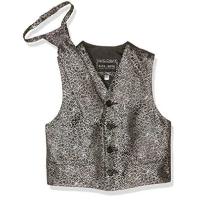 Abbildung von G.O.L. Jungen Jacquard Weste mit Krawatte Bekleidungsset, Mehrfarbig (Black Silver 23), 98