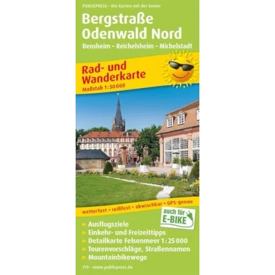 Abbildung von Bergstraße Odenwald Nord, Bensheim Reichelsheim Michelstadt: Rad und Wanderkarte mit Ausflugszielen, Einkehr Freizeittipps sowie ... 1:50000 (Rad Wanderkarte: RuWK)