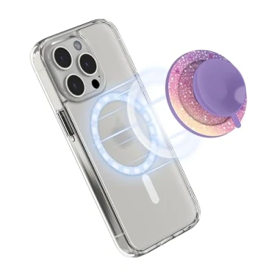 Abbildung von PROfezzion Saugnapf Handyhülle Halterung Mag Safe für Spiegel, Glas, Fliesen, Badezimmer Glatte Oberfläche, iPhone 16 Plus/Pro Pro Max 15 14 13 12 &amp; so weiter, Makeup Selfie Video (Violett)