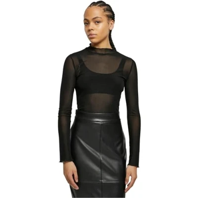 Abbildung von Urban Classics Damen Body Ladies Mesh Turtleneck Black M