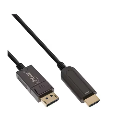 Abbildung von InLine DisplayPort zu HDMI AOC Konverter Kabel, 4K/60Hz, schwarz