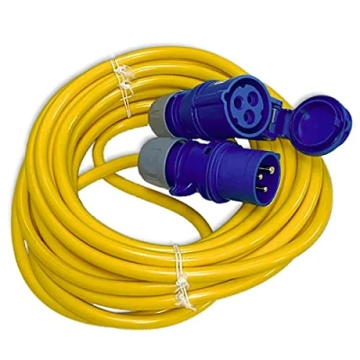 Abbildung von CEE Camping Kabel 10m Panzerkabel K35 AT N07V3V3 F 3G2,5 IP44 3x2,5 mm 230V 16A Verlängerungskabel gelb Wohnmobil Stecker Kupplung