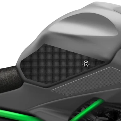 Abbildung von BLOQ motorrad Traktion Tank Griff Pads kompatibel mit KAWASAKI Z650 (2017 ) Tacky Grip Schwarz