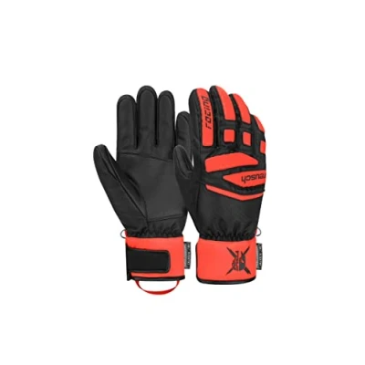 Abbildung von Reusch Fingerhandschuh black fluo red für Kinder, Größe: 6,