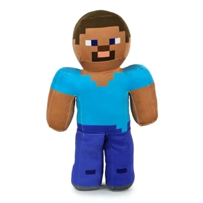 Abbildung von BARRADO Plüsch Minecraft Videospielfiguren Enderman, Lama, Ozelot, Schwein, Steve, Alex, Creeper, Wolf Größen je nach Modell Super Soft Qualität (Steve)