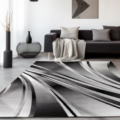 Abbildung von Designteppich Abstrakt Wellen Design, SIMPEX24, Läufer, Höhe: 12 mm, Kurzflor Teppich Wohnzimmer Design versch. größe