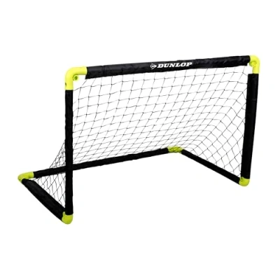 Abbildung von Dunlop Fußballtor Fussballtor 90 x 59 61 cm Faltbares fußball Tor Fussballtore für Garten Kinder und Erwachsene Fussball Trainingszubehör Innen Außen Metall Schwarz/Gelb