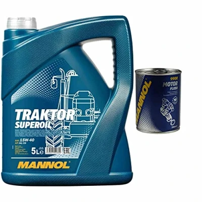 Abbildung von QR Parts Set 85447794 MN7406 5 9900 5L MANNOL Motoröl Traktor Superoil API CD 15W 40 Motorspülung Motor Flush