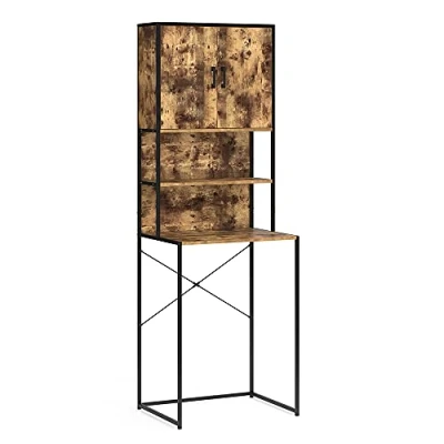 Abbildung von Vicco Waschmaschinenumbauschrank Fyrk, Eiche rustikal/Schwarz, 64 x 189 cm