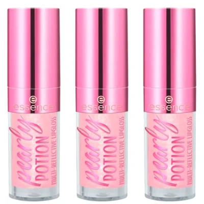 Abbildung von essence pearly POTION MULTI REFLECTIVE LIPGLOSS, Nr. 01, Nude, glänzend, schimmernd, holographisch, transluzent, vegan, ohne Parabene, Mikroplastikpartikel, Nanopartikel frei, 3er Pack (3x2.5ml)