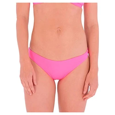 Abbildung von Hurley Damen Solid Moderate Bikini Bottoms, Rosa Guava, XS