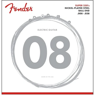 Abbildung von Fender Bass Saiten aus vernickeltem Stahl, Runddraht, 1 Stück 8 38 Super 250&#039;s