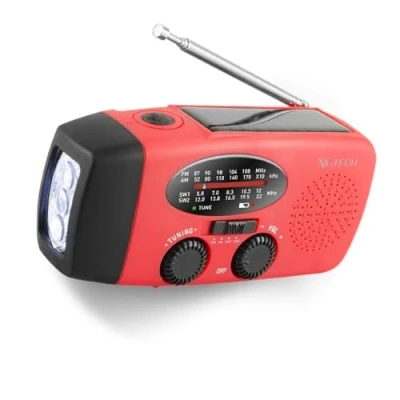 Abbildung von X4 TECH Portable FM/AM Solar Radio mit Taschenlampe USB