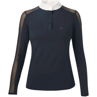 Abbildung von EQUITHÈME Turniershirt Pekin Lange Ärmel Marineblau L