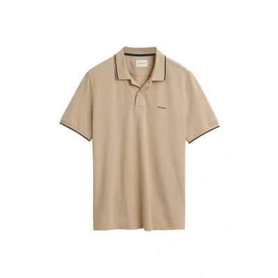 Abbildung von GANT Tipping Poloshirt, Herren, Größe: Large, Beige dry sand