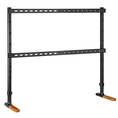 Abbildung von mywall TV Standfuß HT27L, Ständer für Bildschirme 70 90 Zoll, Bodenständer mit Holzoptik und Anti Rutsch Pads, Universaler Belastung bis zu 60 kg