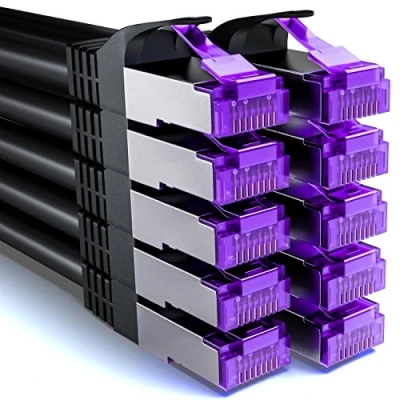 Abbildung von deleyCON 10x 2m CAT7 Netzwerkkabel 10 Gigabit RJ45 Patchkabel Ethernet Kabel (Kupfer, SFTP PiMF Schirmung) LAN DSL Switch Modem Router Patchpanel CAT6 CAT5 Schwarz