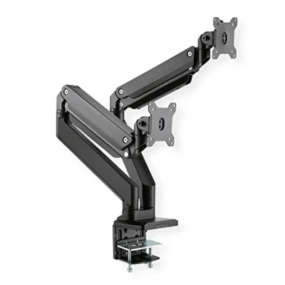 Abbildung von ROLINE LCD Doppelarm, Tischmontage, Gasfeder, je 5 Gelenke, max. 15 kg, Schwarz