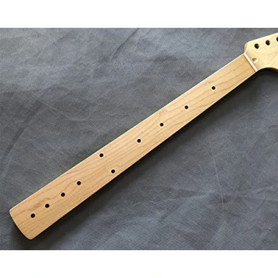 Abbildung von Bundloser Gitarrenhals 22 Bünde, 64,8 cm, Ahorn Griffbrett, schwarze Punkteeinlage, glänzend