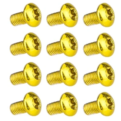 Abbildung von T TAKONE Fahrrad Bremsscheiben Schrauben, 12 Stück M5 x 10 mm Eloxierte Scheibenbremsschrauben, T25 Fahrradrotorschraube für MTB, Rennrad, Mountainbike (Gold)