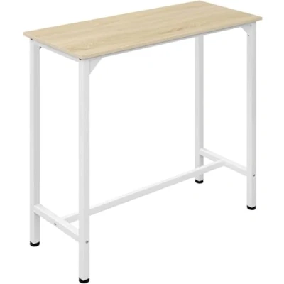 Abbildung von EUGAD Bartisch schwarz, Stehtisch, Küchentisch, Bar Tisch schmal, Konsolentisch, Flurtisch, Beistelltisch hoch, für Bistro Kücheninsel, aus Holzwerkstoff Metall, 100x100x40cm