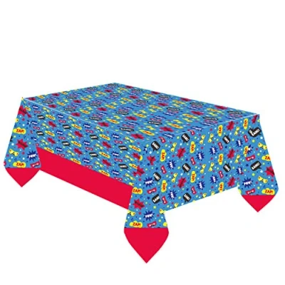 Abbildung von Superhelden Slogan Tischdecke 120x180cm pro Stück