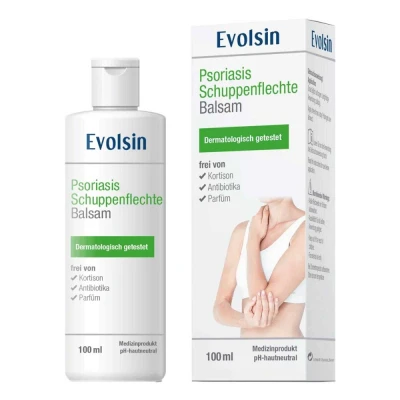 Abbildung von Evolsin Hautcreme Psoriasis Schuppenflechte Balsam OHNE Kortison, Zertifiziertes Medizinprodukt mit patentierter Wirkweise