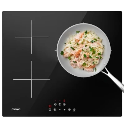 Abbildung von CIARRA CBBIH3 3 Zonen Einbau Induktionskochfeld 60 cm mit PowerBoost schnelleres Kochen Touch Bedienung Induktion Kochfeld 9 Leistungsstufen Timer Kindersicherung