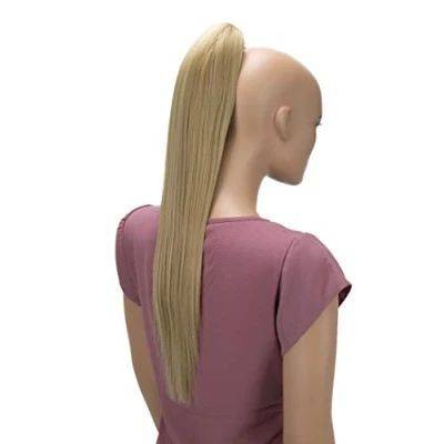Abbildung von CAISHA 60cm Glatt Pferdeschwanz Mit Butterflyklammer Haarteil Zopf Hitzebeständig Haarverlängerung Blond Strähnen H628