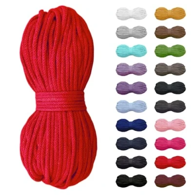 Abbildung von Slantastoffe 5m Baumwollkordel 5mm, Kordel, Schnur, Turnbeutel, 21 Farben (Rot)