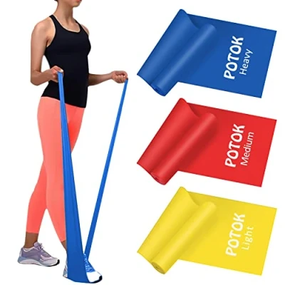 Abbildung von Widerstandsbänder 3er Set Fitnessbänder mit 3 Widerstandsstufen, Resistance Bands Gymnastikbänder Tragetasche Ideal für Yoga, Pilates