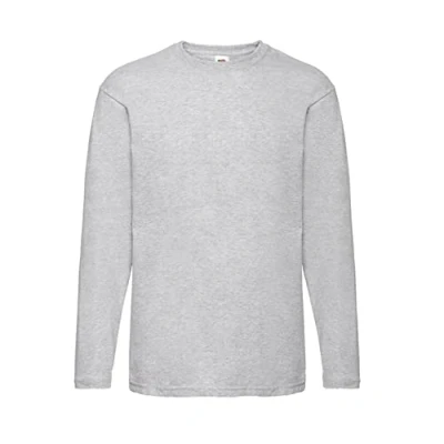 Abbildung von Fruit of the Loom Valueweight Langarm T Shirt für Herren, Grau gemischt, 4XL