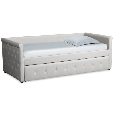 Abbildung von Menzzo Lit Simple Einzelbetten, Beige/Grau, L214,5 x T99 H73 cm