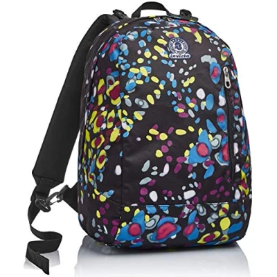 Abbildung von RUCKSACK INVICTA BLACK FANTASY, aus nachhaltigem Stoff, Geräumige Schultasche für Teenager, Mädchen &amp; Jungen, 2 wechselbare Muster, Schule, Sport&amp;Freizeit, Doubleface; schwarz