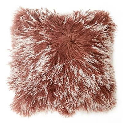 Abbildung von Reissner Lammfelle Tibet Lammfell Kissenbezug langflorig 30x30cm JYB11 Farbe braun/weiß (Tops)