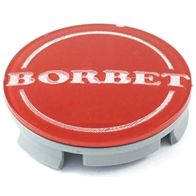 Abbildung von 1x Original Borbet Nabendeckel Felgendeckel Nabenkappe Rot Center Cap 55mm NEU!