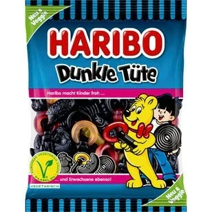 Abbildung von Haribo Dunkle Tüte Veggie Fruchtgummi, 18er Pack (18 x 175g)