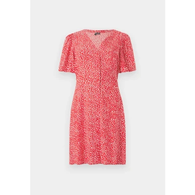 Abbildung von Vero Moda Vmalba Short Dress Blusenkleid, Damen, Größe: Large, Fiery red/joey dot
