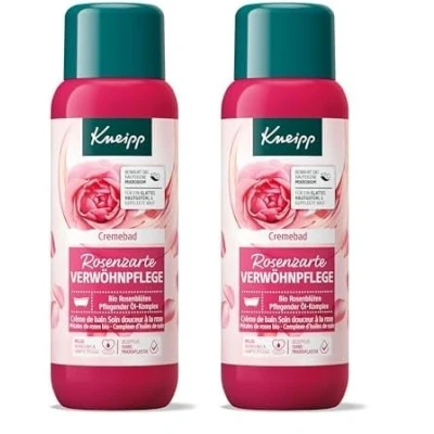 Abbildung von Kneipp Cremebad Rosenzarte Verwöhnpflege Badezusatz mit hochwertigem Extrakt aus Bio Rosenblüten und einem pflegendem Öl Komplex Schenkt ein glattes Hautgefühl pflegt die Haut 400ml