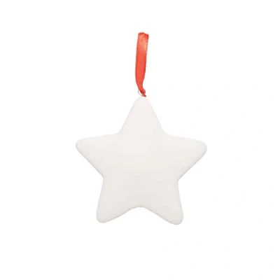 Abbildung von Baker Ross FC109 Weihnachtsstern Keramik Kugeln 5er Pack, Kinder Kunstset zum Bemalen, Dekorieren und Aufhängen