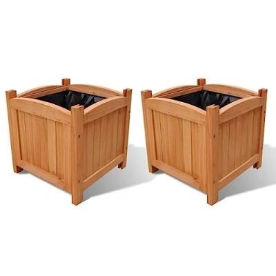 Abbildung von vidaXL 2X Holz Hochbeet Pflanzkübel Blumenkasten Blumenkübel Pflanztrog Garten