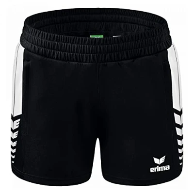 Abbildung von Erima Damen Six Wings kurze Shorts, schwarz/weiß, 34