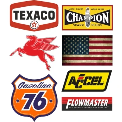 Abbildung von cut it folientechnik &amp; design MG605 / Aufkleber Set Breite je ca. 6cm USA 76 Motor Oil Öl Vintage Retro Sticker Old School Oldtimer Racing Rennsport
